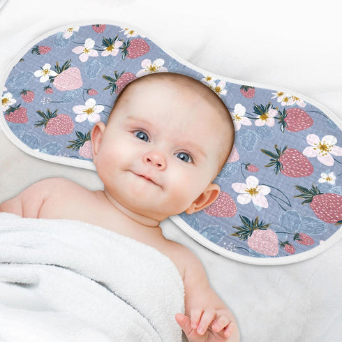 decor gift 4 Pack 22x11in Cotton Burp Cloths Breathable Naughty Ocean Strawberry Lilac Burp Rags for Gender Neutral