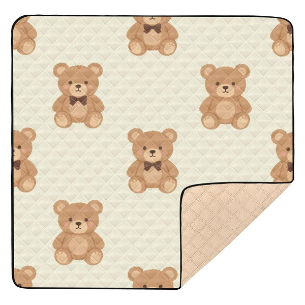 GOODOLD Cute Teddy Bear Baby Play Mat 50x50 Inch One-Piece Soft Crawling Mat