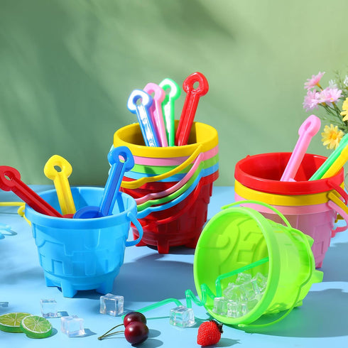 10 10 Set Summer Set 5.9 Inch Swimming Leitee Pcs Beach Sand Buckets and Pcs Sand Shovels for Kids Beach Toys Plastic