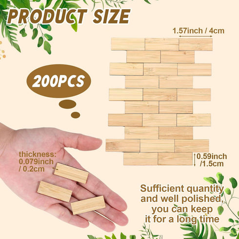 200 Pcs Miniature Dollhouse Flooring Mini Wooden Dollhouse Floor Boards 1 12 Scale Dollhouse Accessories Geometric Bamboo Doll House Furniture Wood Floor Board for Model Decor (Beige)