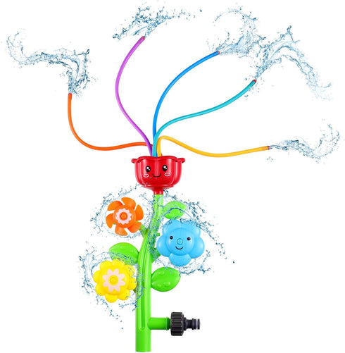 Outdoor Water Spray Sprinkler, Backyard Spinning Flower Toy for Fun Outdoor Play