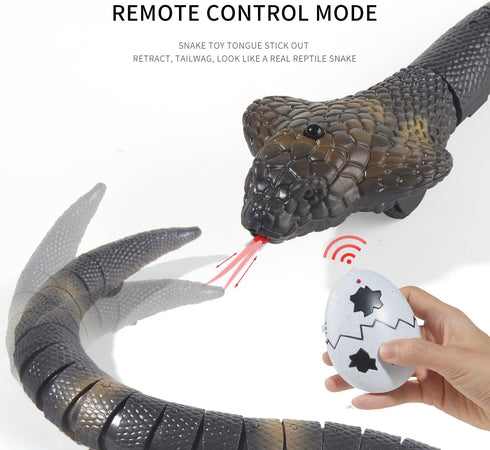 6+ AMCHSURI Remote Control Snakes Realistic Rc Snake Prank Cobra Rechargeable Smart Sensing Cat Toy with Infrared