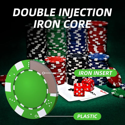 Poker Chip Set - 300PCS 11.5 Gram Chips with Aluminum Case for Texas Holdem and Blackjack
