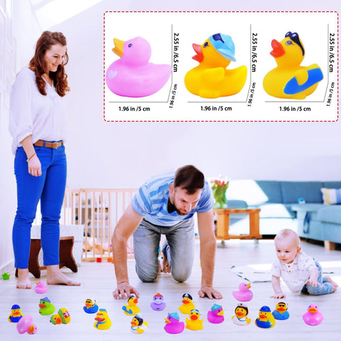 Yomwet Swimming (12 Pack) Rubber Ducks Toy Duckies for Kids,Baby Bath Toys, Toddlers Floater Duck Showers