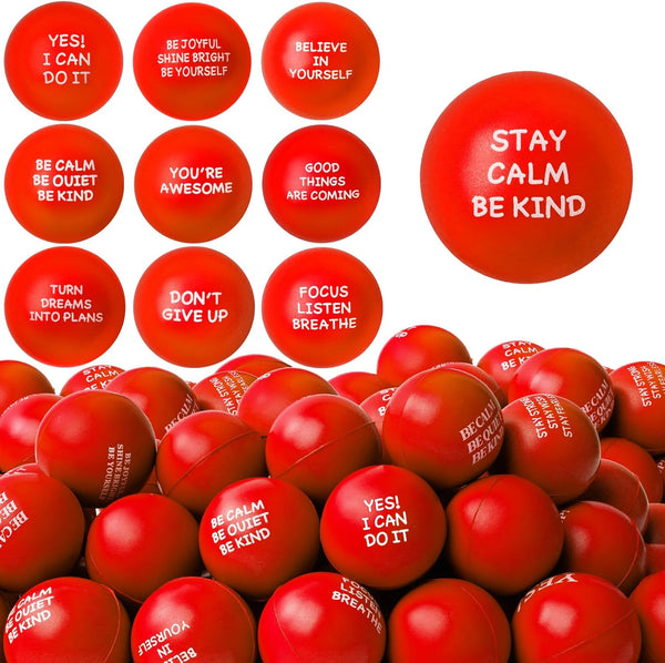 SHQDD 100PCS Motivational Stress Balls for Adults and Kids - Stress Balls