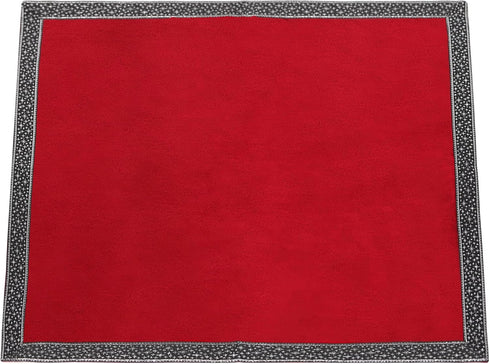 Altar Tarot Table Cloth, 25.6 x 25.6 Inch Velvet with Tarot Cards Bag Pouch (Red with Silver Lace)