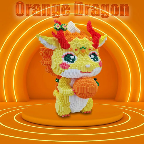 HONLANCH Animal Orange Dragon Micro Building Blocks Set, 13500 PCS Gift for Adults and Kids