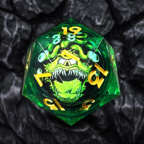 HAOMEJA D20 D&D Beholder Monster Resin Dice - DND 1 Pcs Giant 35mm Dice for Dungeons and Dragons Role Playing Games