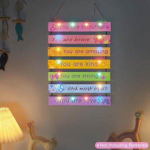 8 FIOBEE Girls Room Dcor for Teen Girls Boys with LED Light Wall Decor for Bedroom Motivational Inspirational Wall Art