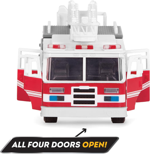 Driven by Battat Micro 1:24 Scale Fire Truck with Lights, Sounds & More for Boys & Girls Age 3+