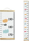 Kids Growth Chart Fabric Canvas Height Measurement Ruler - Wood Frame from Baby to Adult, Colorful Cloud, 7.9 x 79in
