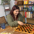 WE Games Solid Wood Red and Black Checkers Board Game Set, 14.5 in. with Inset Grooves for Pieces