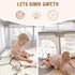 47x47inch ZEEBABA Baby Playpen with Mat, Playpen for Babies and Toddlers, Small Baby Play Pens, Play Yard for Infants