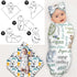 Nevaou Set Personalized Swaddle Blanket Boy Girl Newborn Essentials Custom Baby Name Blanket with Bow Headband and Hat