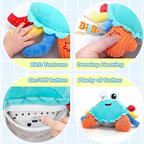 MOISTAR 1 6-12 Tummy 1-3 Baby Toys Year Old Month Time Toys Crawling Crab Musical Dancing Walking Moving Bouncing