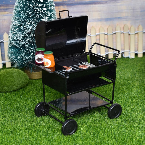 1:12 6pcs) iLAND Dollhouse Furniture and Accessories on Scale incl Dollhouse Patio Tables & Garden Chairs & BBQ Grill