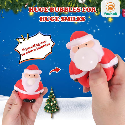 FauKait 3 Pack Christmas Squeeze Spit Bubble Toys for Kids Boys Girls Toddlers Christmas Stocking Stuffers Party Favors