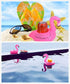 14 Pack Inflatable Flamingo Drink Holder, Pool Floats Cup Holder, Floating Coasters for Water Fun Party