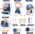 Kids Assorted Kitchen Appliance Play Toys Includes Coffee Maker ,Blender,Fruit Machine and Toaster ,Apron and Cups