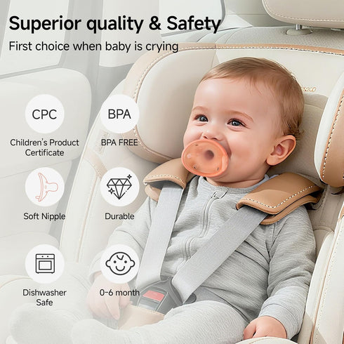 2-Pack 0-6 Symmetrical Garkoko Newborn Pacifiers with Clip & Case, Months, Breastfeeding Pacifier, Nipple Pacifier