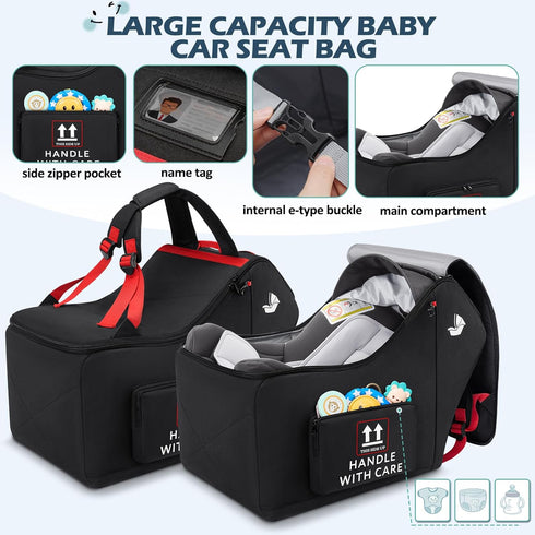 30 Backpack RAINSMORE Infant Car Seat Travel Bag for Airplane Compatible with All Nuna Pipa Car Seat and Base Chicco