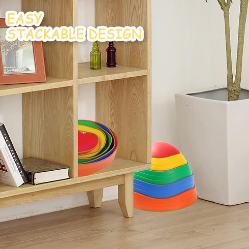 Balance Stepping Stones for Kids - 5pcs Non-Slip River Stones for Indoor and Outdoor Coordination Games