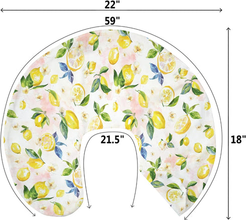 Summer Vintage Lemons Baby Nursing Pillow Covers for Boy Girl Lemon Branch Leaves Flowers Nursing Pillowcase