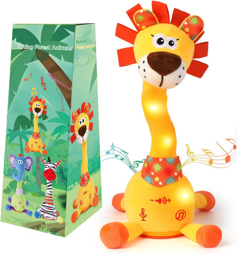 JISON21 Dancing Talking Lion Baby Toy, Adjustable Volume Interactive Mimicking Toy Singing Recording