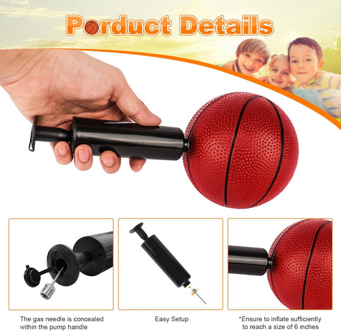 6" Mini Basketballs, 2 Pack Small Basketballs for Kids, PVC Mini Toy Basketball for Indoor and Outdoor Play