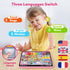 Peacurh 1 12-18 1-2 2-3 Trilingual Learning Toy Tablet with Music & Sound, Montessori Speech Therapy Toys for Year Old