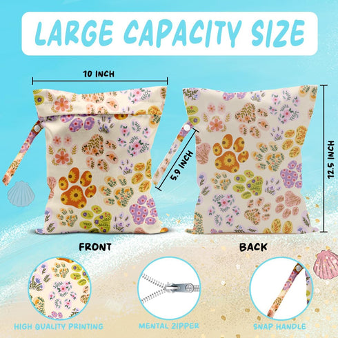WINGTECA Dog Diaper Bag Reusable Wet Dry Bag for Swimsuit Towels Pool Dirty Yoga Gym Clothes Beach Vacation Essentials