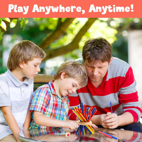 Wanheart Balance & Fun Wooden Stick Toys Family Game for Kids, Adults & Seniors Enhances Coordination, Focus & Patience