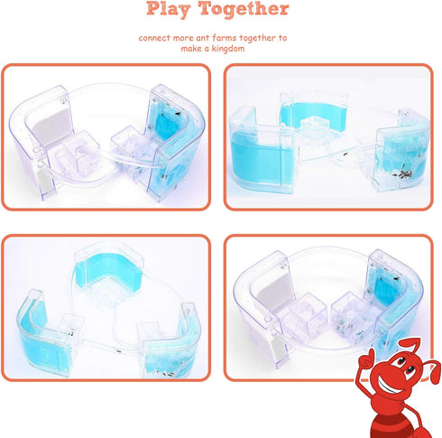 NAVAdeal Sand Ant Farm with Connecting Tubes, Habitat Educational Science Kit Toy for Kids & Adults