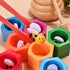 Sorting Stacking Wooden Toys for Toddlers - Bee Hive Montessori Sensory Bin Tools for Early Learning Gift