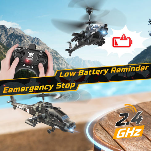 2.4GHz 26 2 8-12 DEERC RC Helicopter, RC Plane for Kids and Adults, Remote Control Helicopter, Mins Flight Time, LED