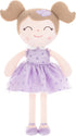 Gloveleya Baby Doll, I Love You Gifts, Soft Toy Plush Dolls, Purple Flocking Heart Girl 16 Inches