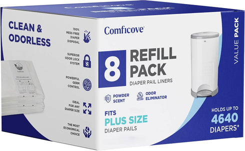 Comficove Refills Compatible with DEKOR PLUS Diaper Pails | 8 Pack |