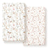 GRSSDER Stretch Ultra Soft Jersey Knit Fitted Crib Sheets Set, 2 Pack, Blush Pink Floral and Cute Animals