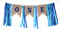 1st Birthday Decorations for Baby Boy, First Birthday Banner, Burlap Highchair Banner (Blue)