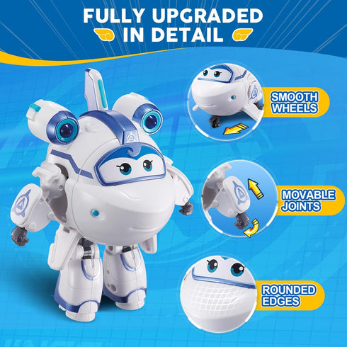 Supercharged Astra Airplane Toys Action Figure, 5" Transforming Airplane to Robot in 10 Steps, Toy for 3-5 Year Olds