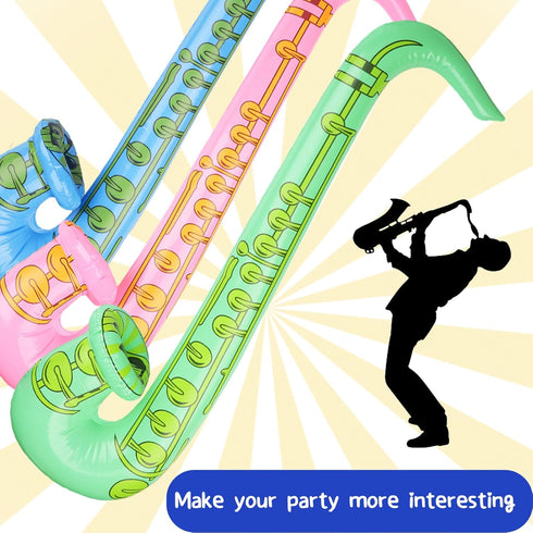 3PCS Inflatable Musical Instruments, Saxophone Toy for Concert Themed Party Decoration Supplies