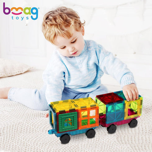 Bmag 2PCS Magnetic Car Set, Construction Vehicle Building Tiles, STEM Educational Magnet Toys for Boys and Girls