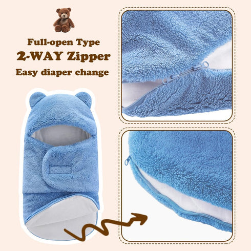 0-3 AiWMGL Baby Swaddle Blanket Boys Girls Fleece Winter Warm Adjustable Newborn Swaddling Wrap Soft Sleeping Sacks