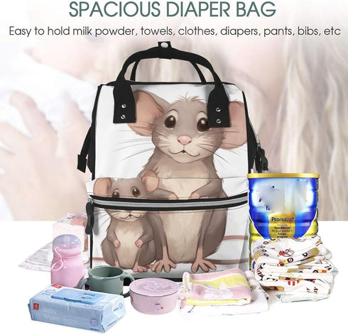 HCBPWVQA Backpack Daypacks Backpack Mommy Rats Diaper Bag with Changing Pad and Pacifier Holder, Multifunction Laptop