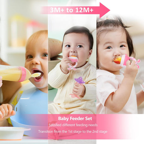 WAJIAYON Baby Fruit Feeder Pacifier | Infant Food Feeder Pacifier & Baby Food Dispensing Spoon | Mesh Fresh Fruit