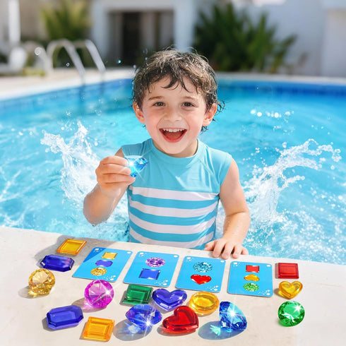 60PCS 35PCS Summer Swimming 3-10 DISHIO Diving Toys for Kids, Seek Treasure Underwater Pool Gem Hunt Pool Game