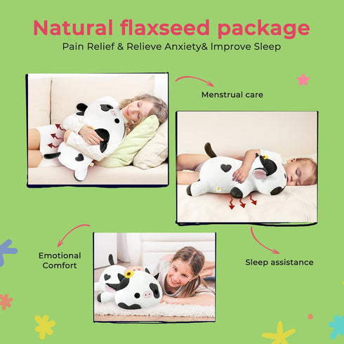 20 inch Onsoyours Original Weighted & Heatable Sunflower Cow Stuffed Animals, Microwavable Plushies for Stress Relief