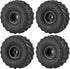 4PCS RC Rubber Wheels and Tires Set for 1:24 Axial SCX24 Gladiator Deadbolt Bronco RC Crawler Car (Black)