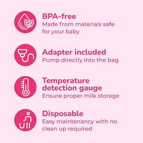 Spectra Simple Store Milk Collection Bags 200 ml - Hygienic Double Lined Leak-Free Insulation, Convenient Milk Storage