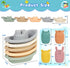 Oukitoymer 9 1-3 Baby Bath Toys Stackable Boats with Soft Silicone Squirt Water Animal Toys, Pcs Floating Stacking Boat